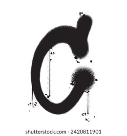 Vector graffiti spray paint alphabet C in isolated background