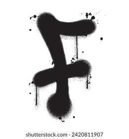 Vector graffiti spray paint alphabet F in isolated background