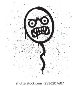 Vector graffiti spray paint balloon isolated vector illustration