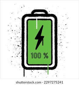 Vector graffiti spray paint battery charger isolated vector illustration