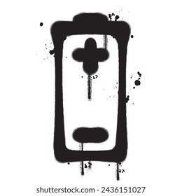 Vector graffiti spray paint Battery isolated vector illustration