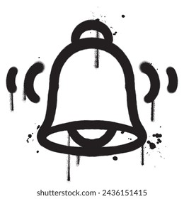 Vector graffiti spray paint bell icon isolated vector illustration