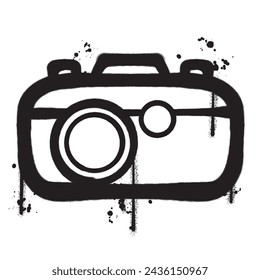 Vector graffiti spray paint camera icon isolated vector illustration