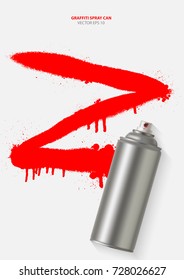 Vector graffiti spray paint can with splash place for text.