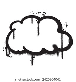 Vector graffiti spray paint cloud isolated vector illustration