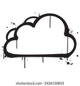 Vector graffiti spray paint cloud isolated vector illustration