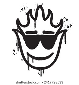 Vector graffiti spray paint cool fire isolated vector illustration