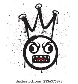 Vektor Graffiti Spray Farbe verrückte King Emotica einzelne Vektorgrafik