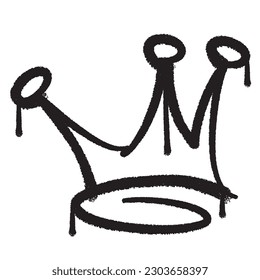 Vector graffiti spray paint crown isolated vector illustration