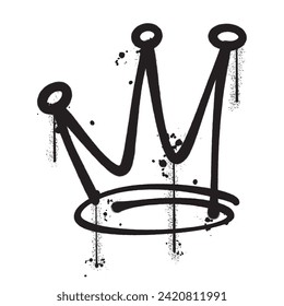 Vector graffiti spray paint crown isolated vector illustration
