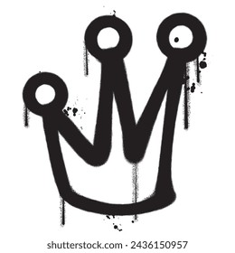 Vector graffiti spray paint crown isolated vector illustration
