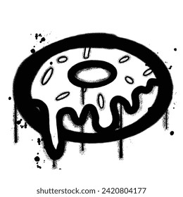 Vector graffiti spray paint donuts isolated vector illustration