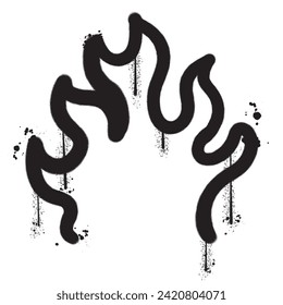 Vector graffiti spray paint fire sign isolated vector illustration