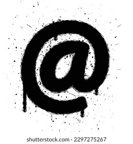 Vector graffiti spray paint font at symbol isolated vector illustration