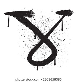 Grafiti vectorial pintura gamma signo de vector aislado