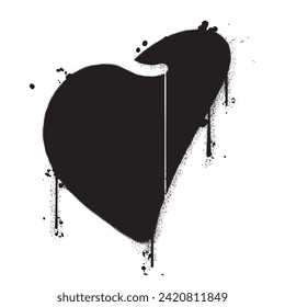 Dibujo vectorial de pintura de aerosol de vectores signo de amor ilustración vectorial aislada