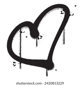 Símbolo de amor de pintura de graffiti vectorial ilustración aislada