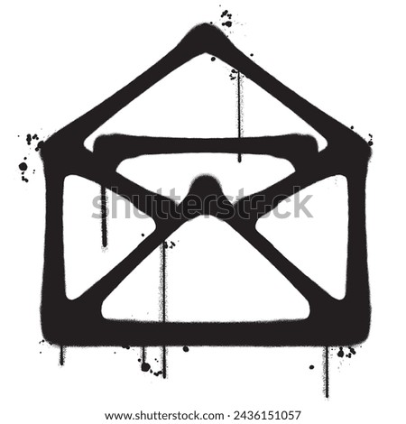 Vector graffiti spray paint mail icon isolated vector illustration