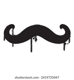 Vector graffiti spray paint moustache isolated vector illustration