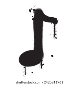 Vector graffiti spray paint music symbol isolated vector illustration