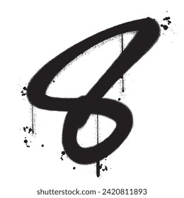 Vector graffiti spray paint number eight in isolated background