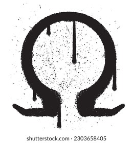 Vektor Graffiti Spray Omega-Zeichen einzeln Vektorgrafik