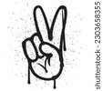 peace fingers doodle