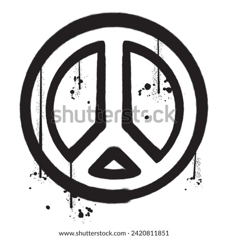 Vector graffiti spray paint peace sign isolated vector illustration