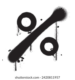 Símbolo de porcentaje de pintura de pulverización de graffiti vectorial aislado