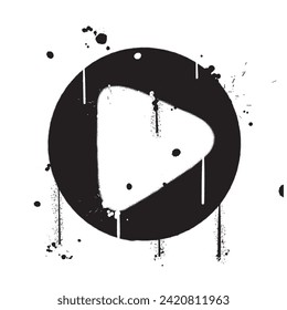 Símbolo de reproducción de pintura de graffiti vectorial aislado