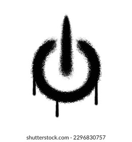Vector graffiti spray paint power sign isolated vector illustration
