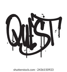 Vector graffiti spray paint quest isolated vector illustration