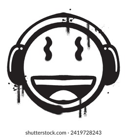 Pintura de pulverización vectorial relajación emoticono aislado ilustración vectorial