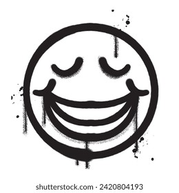 Vector graffiti spray paint relax emoticon isolated vector illustration