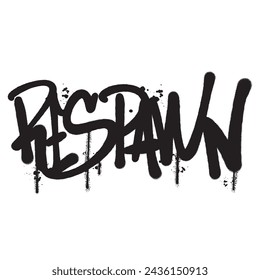 Vector graffiti spray paint respawn isolated vector illustration