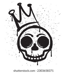 Ropa de pintura de graffiti vectorial con ilustración vectorial aislada de la corona