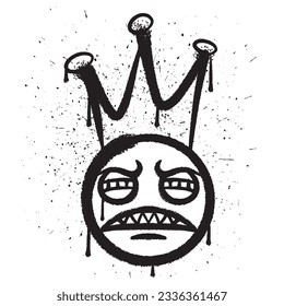 Vektor Graffiti Spray-Schlampe King Emoticon einzelne Vektorgrafik