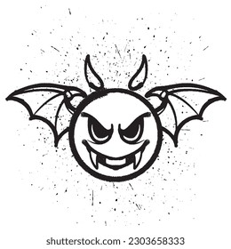 Vektor Graffiti Spray Lächeln Vampire Emotica einzelne Vektorgrafik