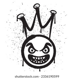 Vektor Graffiti Spray Lächeln König Emoticon in Vektorgrafik