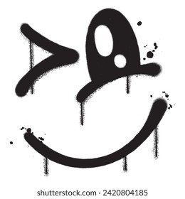 Vector graffiti spray paint smile happy smile isolated vector illustration