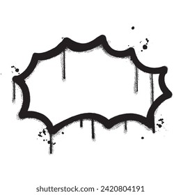 Vector graffiti spray paint Speech bubble isolated vector illustration