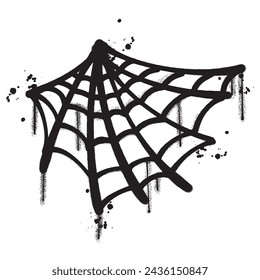 Vector graffiti spray paint spider net isolated vector illustration