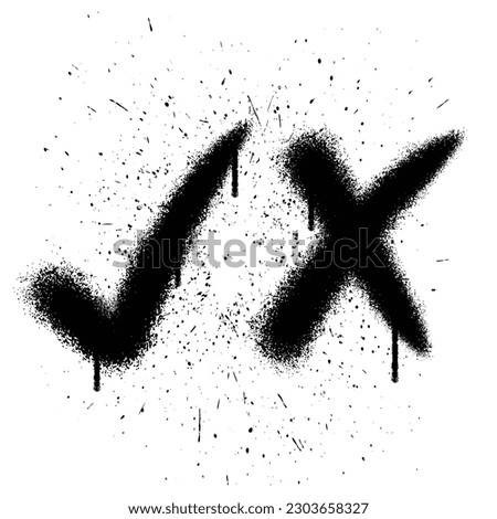 Vector graffiti spray paint true and false isolated vector illustration