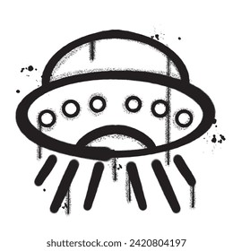 Vector graffiti spray paint ufo isolated vector illustration