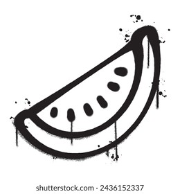 Vector graffiti spray paint watermelon isolated vector illustration