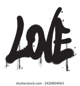 Vector graffiti spray paint word love isolated vector illustration