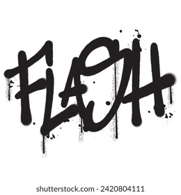 Vector graffiti spray paint word flash isolated vector illustration