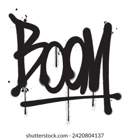Dibujo vectorial de pintura con spray boom de palabras ilustración vectorial aislada