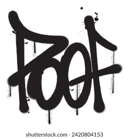Vector graffiti spray paint word poof isolated vector illustration