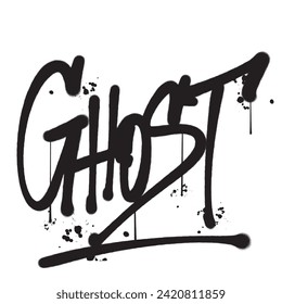 Vektorgraffiti-Spray-Farbwort Geist einzeln auf Vektorgrafik
